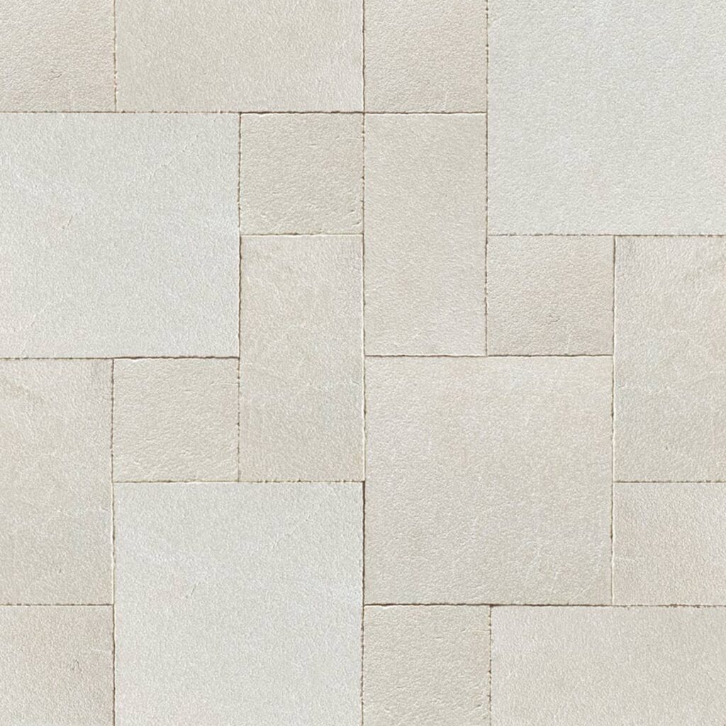 A piece of Antalya Cream Marble Roman Pattern paver tile